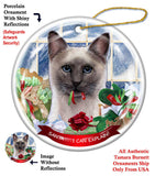 Siamese Blue Point Cat Howliday Cat Christmas Ornament