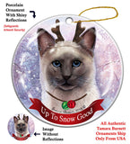 Siamese Blue Point Cat Howliday Cat Christmas Ornament
