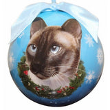 Siamese Cat Breed Shatterproof Christmas Ornament