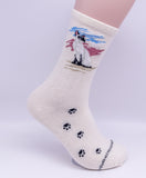 Siamese Cats Dog Breed Novelty Socks Gray