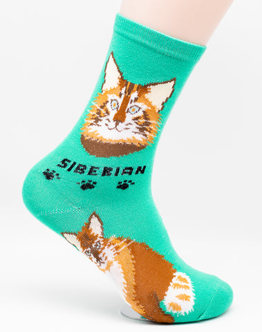 Siberian Socks Cat Breed Foozy Novelty Socks