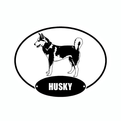 Siberian Husky Euro Vinyl Dog Car Sticker