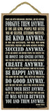 Words Of Wisdom Mother Teresa Forgive Them Anyway Wood Sign