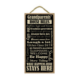 Words Of Wisdom Grandparents Rules Wood Sign
