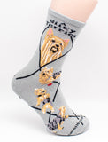 Silky Terrier Dog Breed Novelty Socks Gray