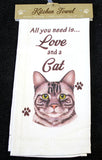 Silver Tabby Cat Dish Towel