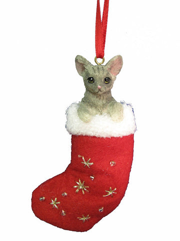 Santa's Little Pals Silver Tabby Cat Christmas Ornament