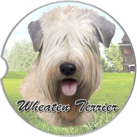 Soft Coated Wheaten Terrier Sandstone Absorbent Dog Breed Car Coaster