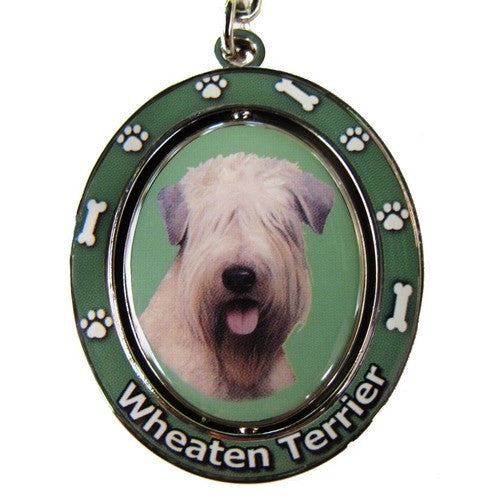 Soft Coated Wheaten Terrier Dog Spinning Keychain