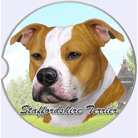 Staffordshire Bull Terrier Sandstone Absorbent Dog Breed Car Coaster
