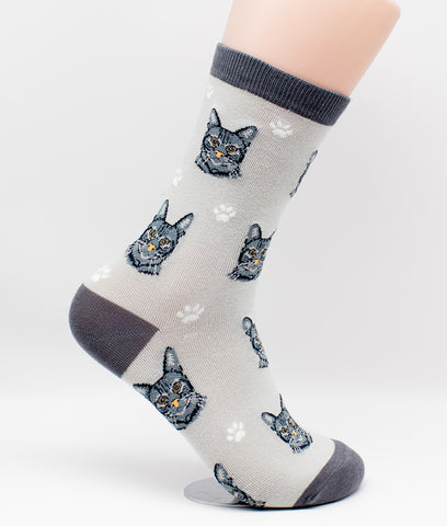 Silver Tabby Cat Breed Novelty Socks