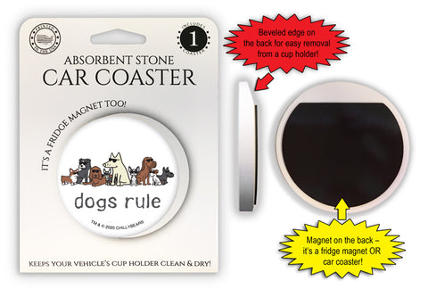Teddy The Dog Dogs Rule Magnetic Car Coaster
