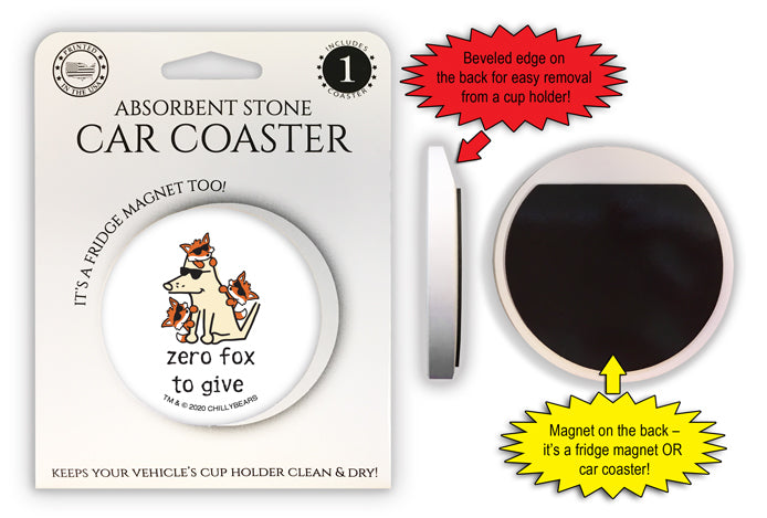 Teddy The Dog Zero Fox To Give Magnetic Car Coaster