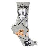 Tibetan Terrier Dog Breed Novelty Socks Gray