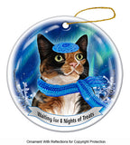 Calico Tortoiseshell Cleo Cat Howliday Cat Christmas Ornament