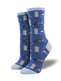 Raccoon Trashy Love Socks Woman Blue