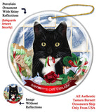 Black and White Tuxedo Cat Howliday Cat Christmas Ornament
