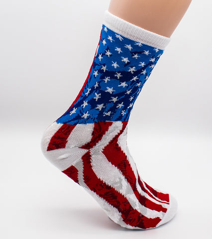 US American Flag White Novelty Socks