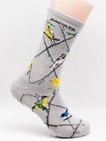 Warbler Bird Novelty Socks Gray