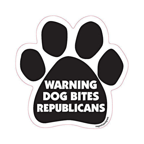Warning Dog Bites Republicans Paw Magnet