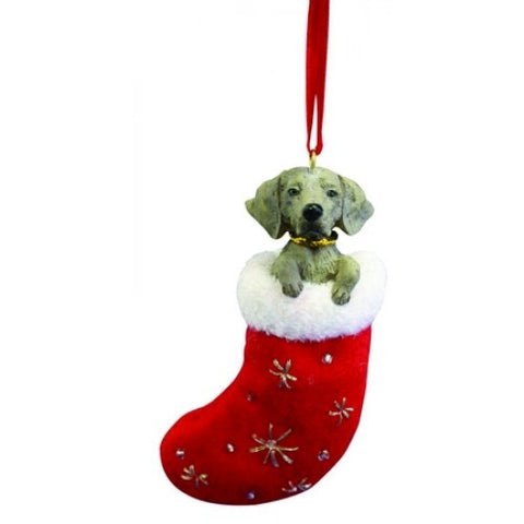 Santa's Little Pals Weimaraner Dog Christmas Ornament