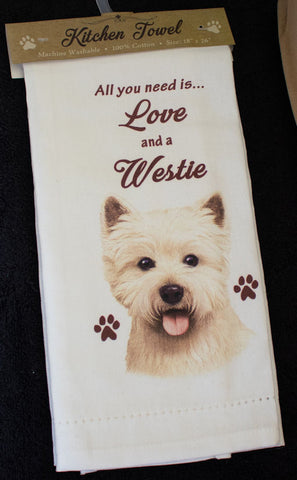 West Highland Terrier Westie Dish Towel