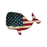 Whale US American Flag Vinyl Sticker