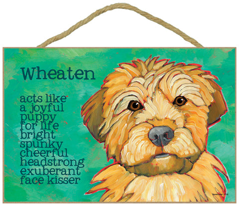 Soft Coated Wheaten Terrier Ursula Dodge Wood Dog Sign