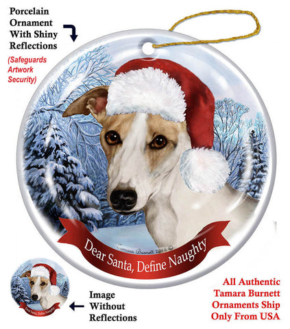 Whippet Tan Brindle Howliday Dog Christmas Ornament