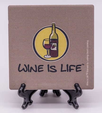 Wine Is Life Stone Drink Coaster