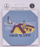 Wine Is Life Boating Stone Drink Coaster