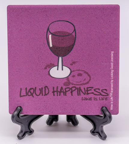 Wine Is Life Liquid Happiness Stone Drink Coaster