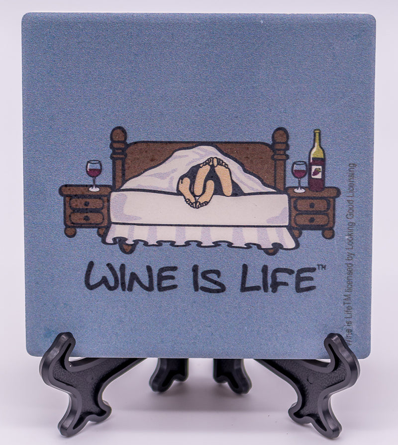 Wine Is Life Romance Stone Drink Coaster