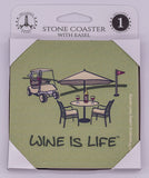 Wine Is Life Golf Stone Drink Coaster