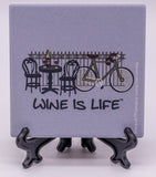 Wine Is Life Cycling Stone Drink Coaster
