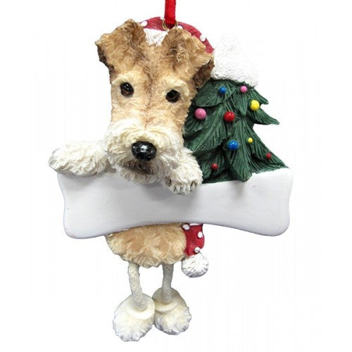 Dangling Leg Wire Fox Terrier Dog Christmas Ornament