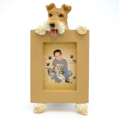 Wire Fox Terrier Dog Picture Frame Holder