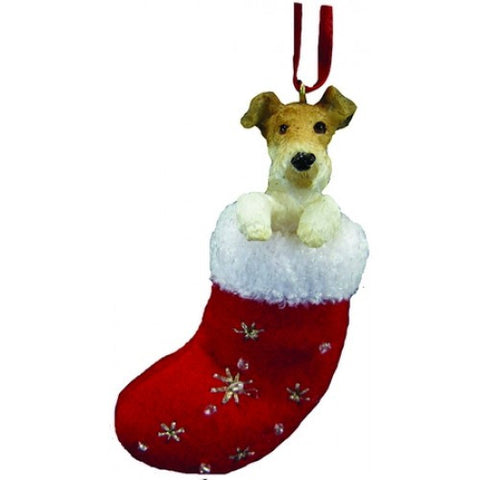 Santa's Little Pals Wire Fox Terrier Dog Christmas Ornament
