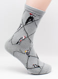 Woodpecker Assorted Bird Novelty Socks Gray Medium