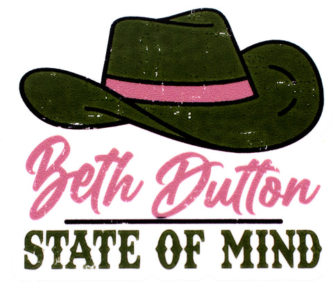 Yellowstone Beth Dutton State Of Mind Vinyl Car Sticker