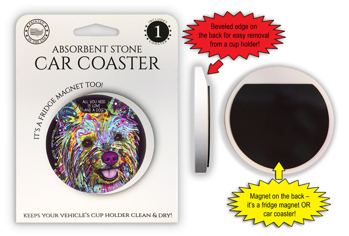 Yorkie Dean Russo Magnetic Car Coaster