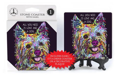 Yorkshire Terrier Yorkie Assorted All You Need Is Love And A Dog Dean Russo Drink Coaster