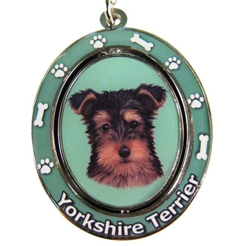 Yorkshire Terrier Puppy Yorkie Dog Spinning Keychain