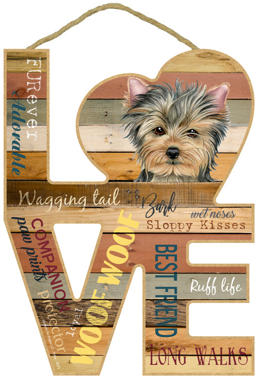 Yorkie Assorted Love Sign