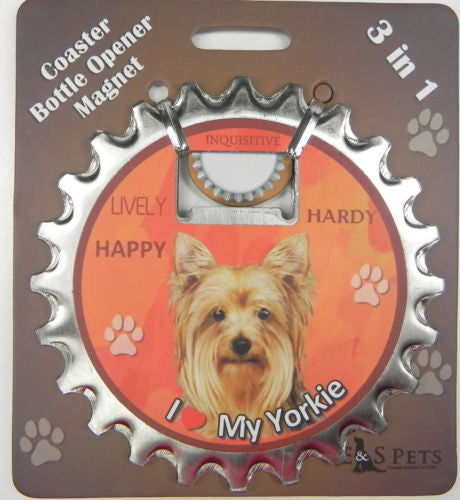 Yorkshire Terrier Yorkie Dog Bottle Ninja Stainless Steel Opener Magnet