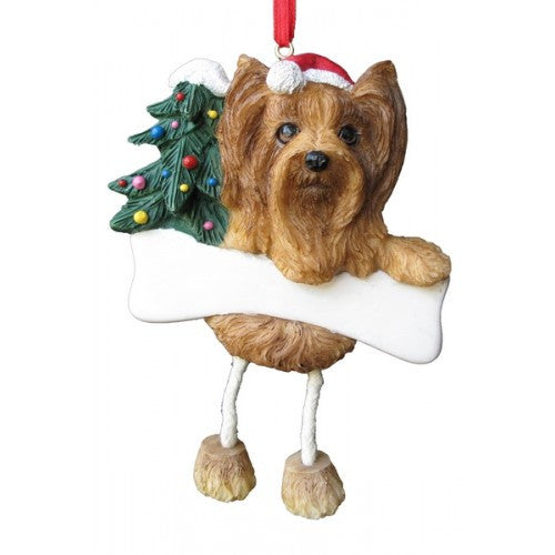 Dangling Leg Yorkshire Terrier Yorkie Dog Christmas Ornament